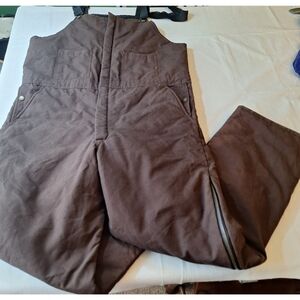 VF Imagewear Brown Bib Overalls Quilted Workwear Outdoors Durable Gorpcore Sz L